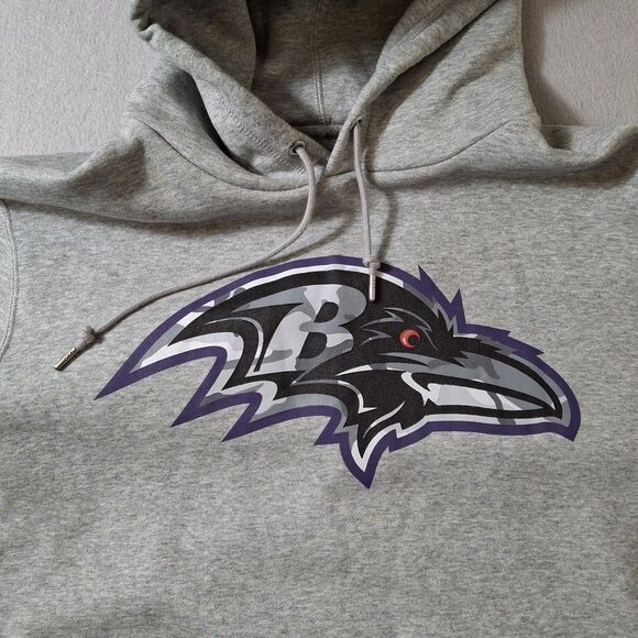 NFL Baltimore Ravens Hoodie Men’s Size XL Gray Nike Camo Raven Logo Football EUC - Picture 2 of 8